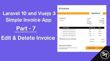 Laravel 10 and Vuejs 3 - Simple Invoice Application - Edit and Delete Invoice.