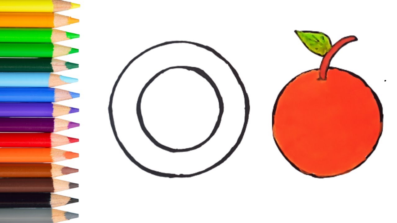 O for Orange English Alphabets Coloring Drawing Art YouTube