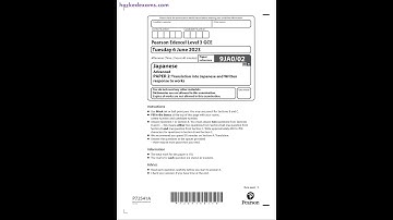 PEARSON EDEXCEL A LEVEL JAPANESE PAPER 2 2023 (9JA0/02)