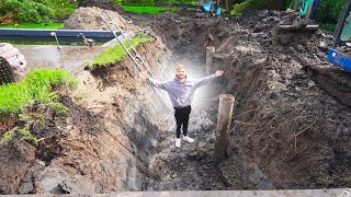 DE TUIN UITGRAVEN VOOR HET NIEUWE ZWEMBAD!