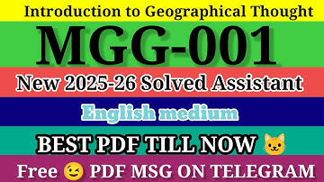 MGG O01 SOLVED ASSIGNMENT 2025-26 ll  mgg 001 solved assignment 2026 in English ll  ignou mgg1