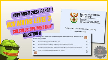 NCV Maths Level 3: Optimization Made Easy! | November 2023 Paper 1 Q6 Explained Step-by-Step