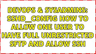 Celebrity DevOps & SysAdmins: sshd_config how to allow one user to have full unrestricted sftp and allow ssh Net Worth