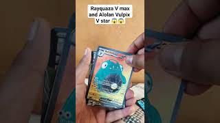 Rayquaza V max and Alolan Vulpix V star Pokemon card 😱😱#vmax #pokemoncards