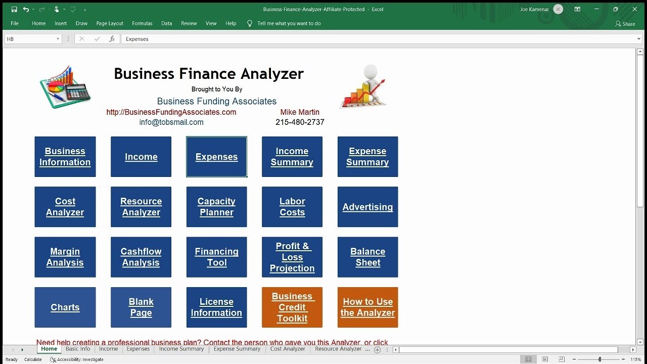 Business Finance Analyzer - Income Summary Tab