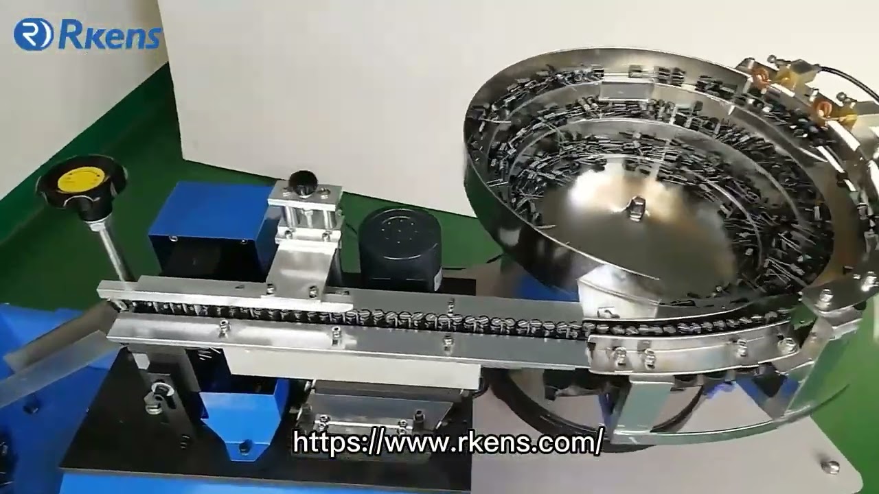 Electrolytic capacitor legs cutting length machine with vibration bowl feeder