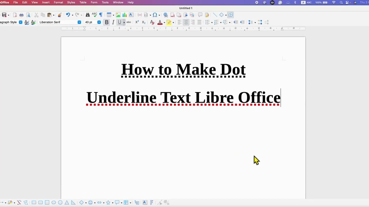 How to make Dot Underline Text in LibreOffice