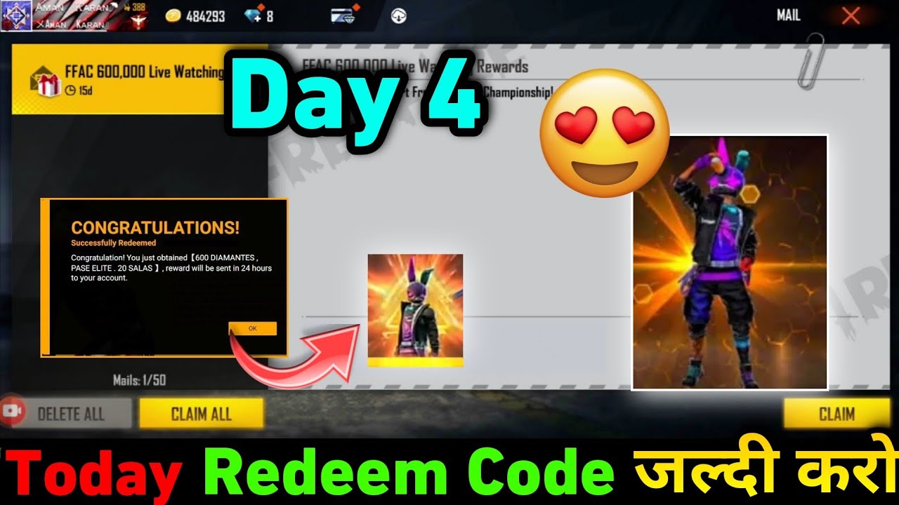 FF Free Fire New Redeem Code Event Today 🤩 11 January Redeem Code Today In Free Fire FF Pro League