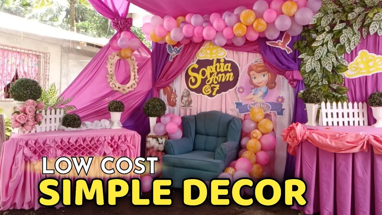 EASY SOFIA THE FIRST BACKDROP  Birthday Decoration Ideas at Home