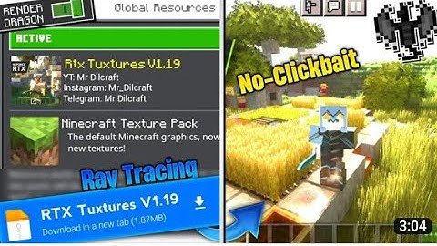 Realistic Rtx Shader For Minecraft pe 1.19 || Ray Tracing In Mcpe 1.19 ( Render Dragon Support )