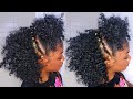 BIG, CURLY & BRAIDLESS HALF UP HALF DOWN USING NUBIAN CURL TRENDY TRESSES