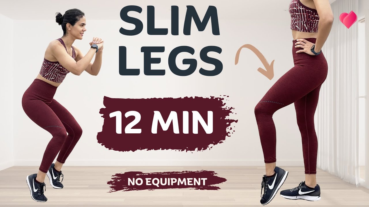 12 Min SLIM LEGS Workout - No Equipment & No repeat - YouTube