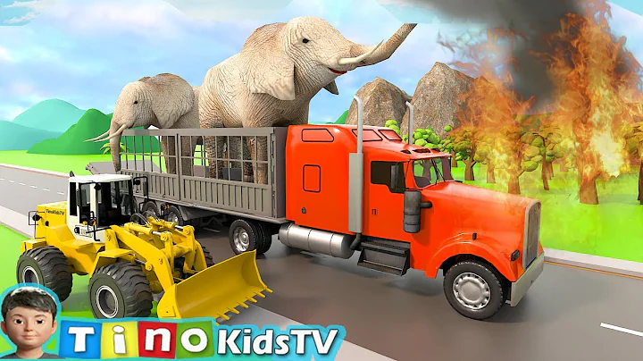 Animal Rescue Trucks for Kids | Elephant Zoo Construction Simulation