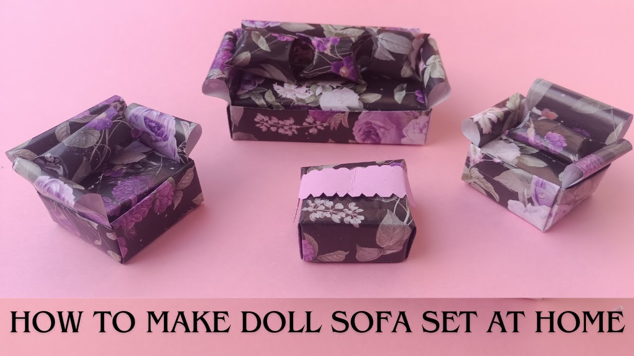 How to make paper sofa II Doll sofa set II Paper Sofa II Kids Sofa Doll