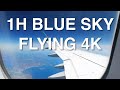 Blue sky flying 4k  relaxing flight footage hamburg to mallorca