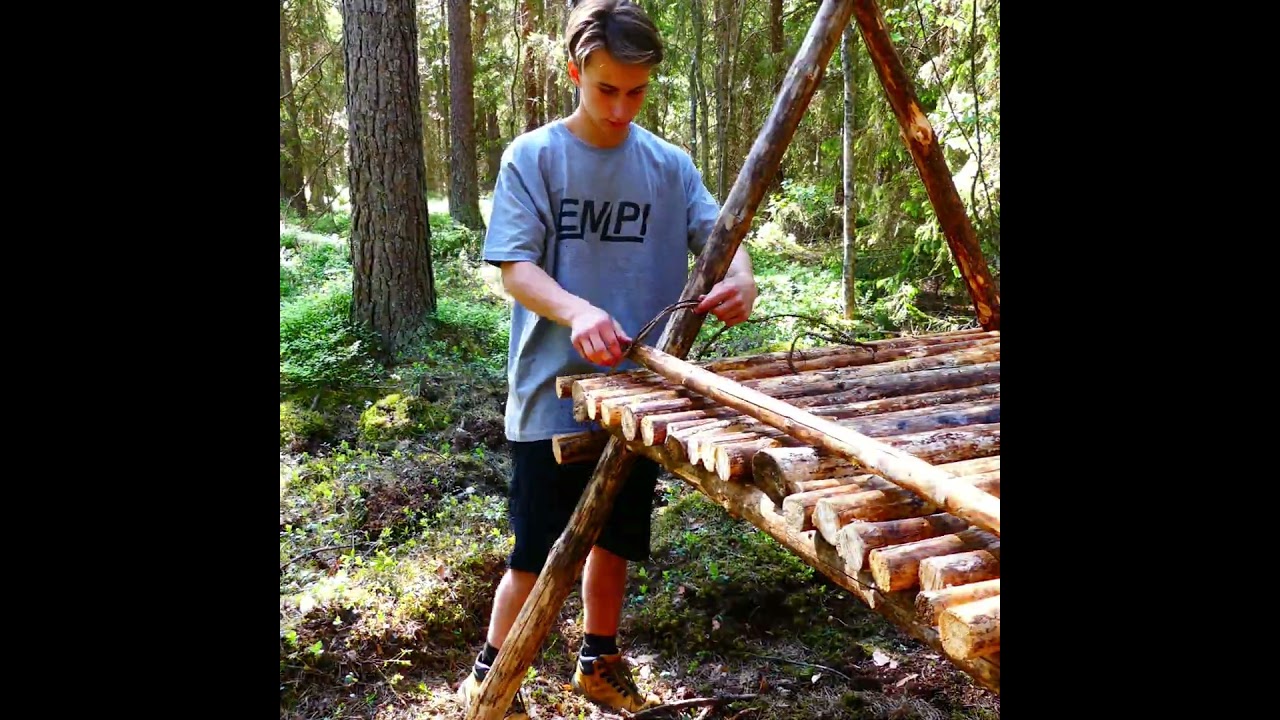 I BUILT A TINY A-FRAME SHELTER IN THE FOREST 