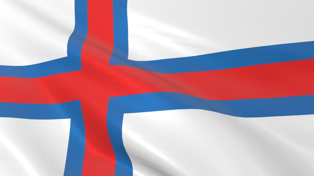 Flag of Faroe Islands waving in the wind - Flag animation - Motion background - 4K UHD