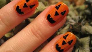 pumpkin halloween nail
