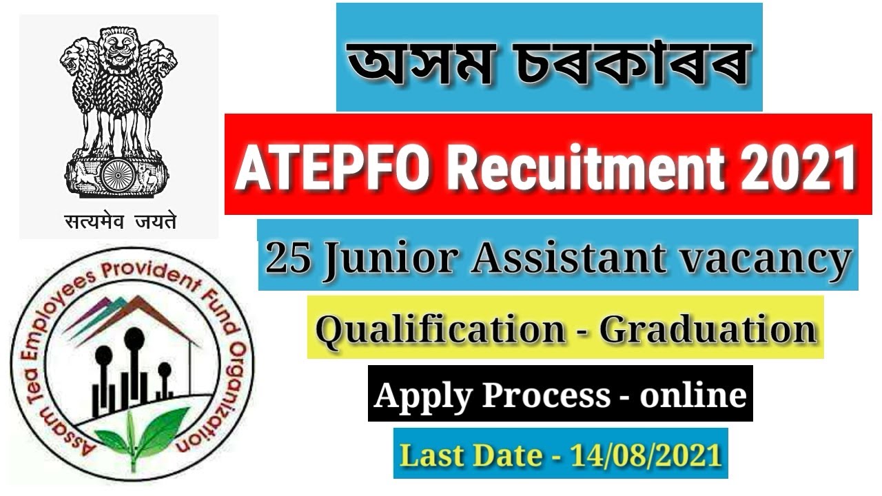 ATEPFO Recruitment 2021 II 25 Junior Assistant Vacancy II How to Apply Online 