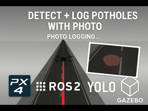 Road-Following Drone with Pothole Detection & Auto Image Logging | PX4 + ROS 2 + YOLO