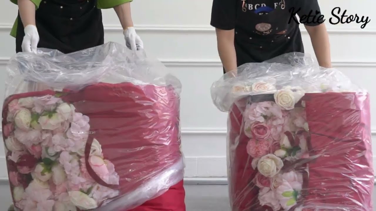 Unboxing & Set up a Stunning Light Pink Flower Wall | Step-by-Step Guide