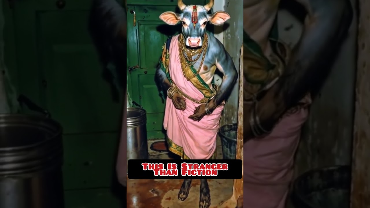 HALF MAN HALF COW hybrid SPOTTED in a small Village!