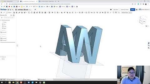 Intersect (Making Initials Block) - Day 22 of 100 OnShape Journey