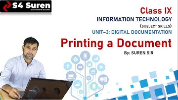 CH-8 PRINTING A DOCUMENT ​| UNIT–3: DIGITAL DOCUMENTATION | CLASS:  IX IT (402)