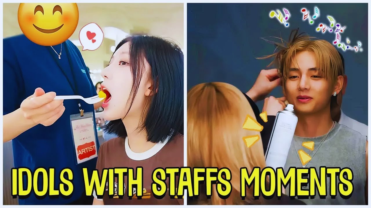Kpop Idols With Staff Cute And Sweet Interactions