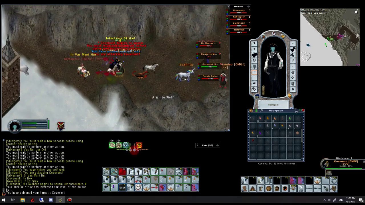 Fighting OMG! on Lake Superior in Ultima Online
