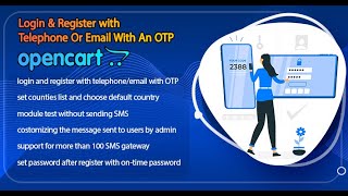 opencart login and register module with OTP with mobile or email