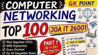 Computer Networking Top 100 MCQs | Computer Network JOA IT 26001 | HP Patwari, JOA IT, HPRCA & SSC