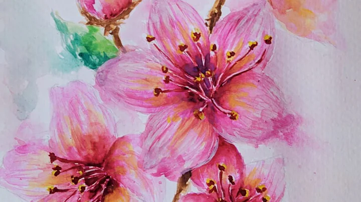 Clase de pintura en acuarela - Flor