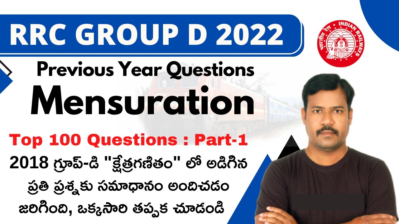 Top 100 Previous Questions on Mensuration : Part-1 | Maths | Ravi Sir | RRC GROUP D 2022