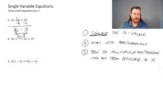 Lesson 2 Single Variable Equations