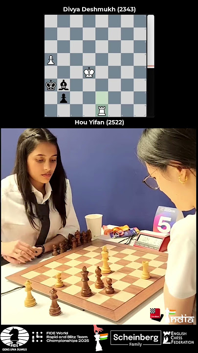 Divya Deshmukh BEATS  World no. 1 #chess #shorts