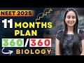 Neet 2025 score 360360 in biology in 11 months  master plan neet neet2025 study