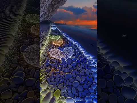خلفيه قلوب متحركه علي البحر 4
