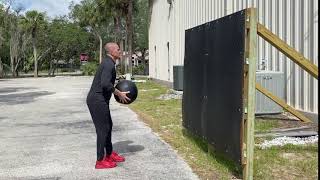 Medball Split Stance Chest Pass