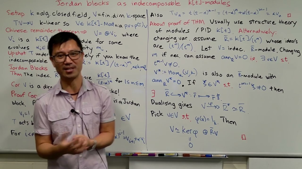 Джордановы блоки и неразложимые модули над кольцом многочленов.