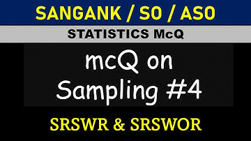 MCQ On sampling #4 || statistics mcq|| ASO/so/dsssb SA/Sangank
