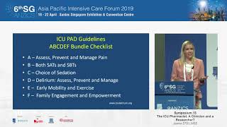 SG-ANZICS 2019: The ICU Pharmacist: A Clinician and a Researcher?