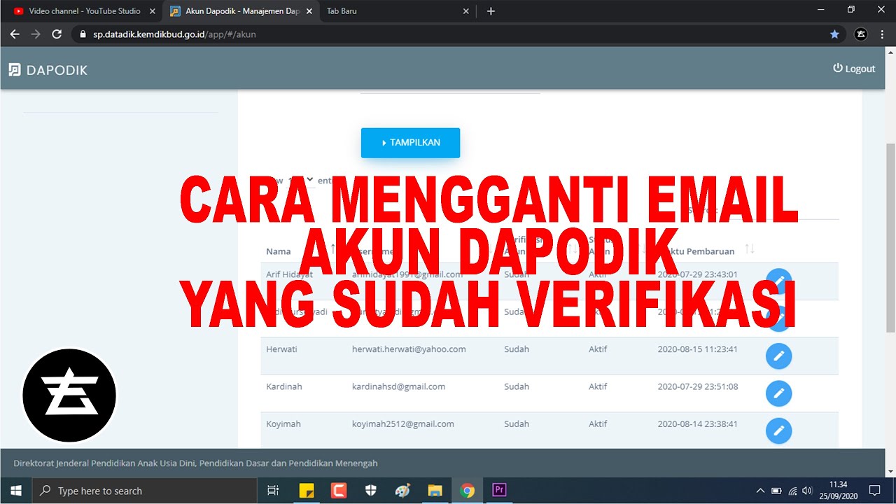 CARA MENGGANTI EMAIL AKUN DAPODIK YANG SUDAH VERIFIKASI 