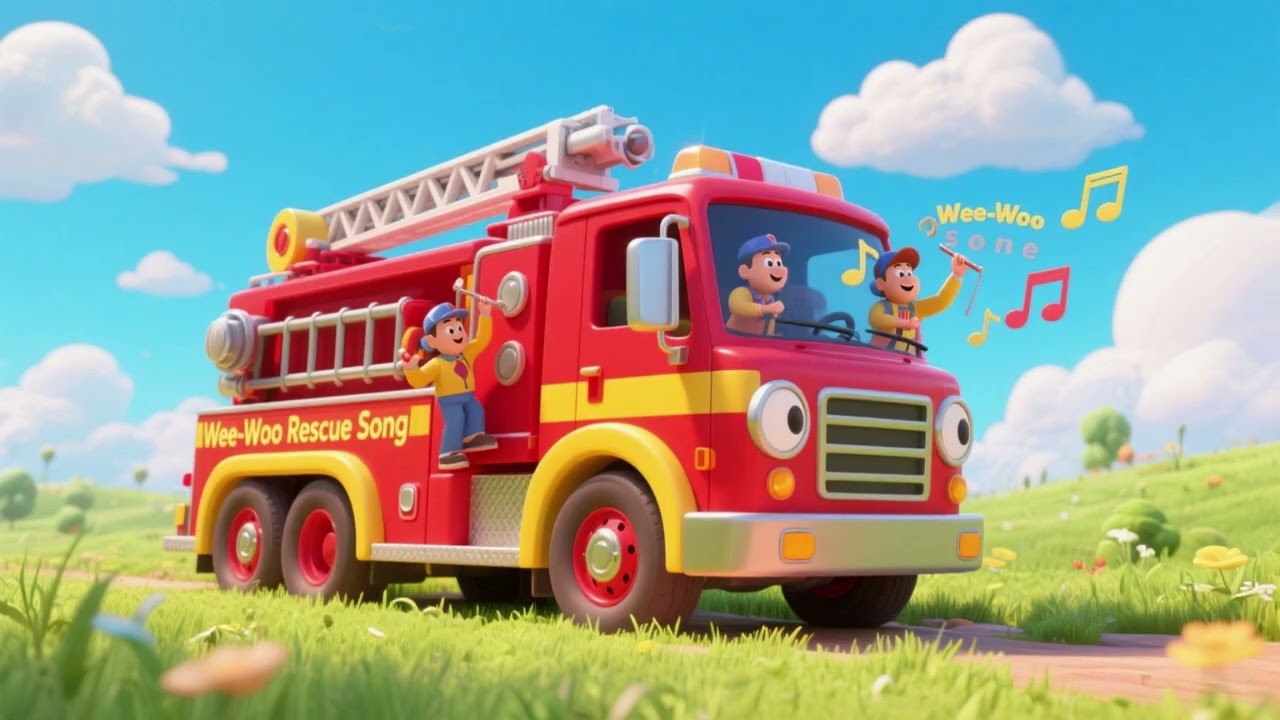 🚒 Fire Truck Wee-Woo Rescue Song | Nursery Rhymes & Kids Songs