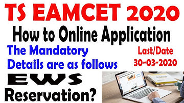 TS EAMCET 2020 Application Form has been released | TS EAMCET 2020