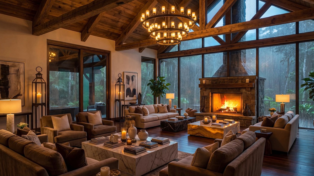 YouTube에서 Jazz Relaxing Music - Forest Cabin Living Room in the Rain Ambience & Fireplace Sounds 🌧️🔥 보기 YouTube에서 Jazz Relaxing Music - Forest Cabin Living Room in the Rain Ambience & Fireplace Sounds 🌧️🔥 보기