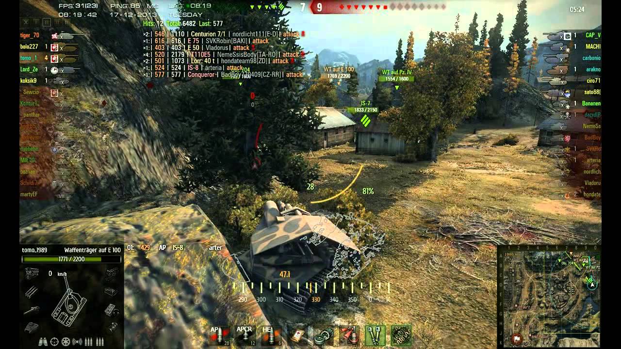 wot replay WoT 0.8.9 - WT auf E 100 - Northwest - 12k+ dmg by tomo_1989