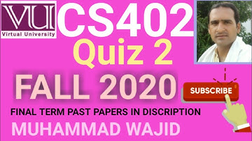 cs402 quiz 2 solution fall 2020