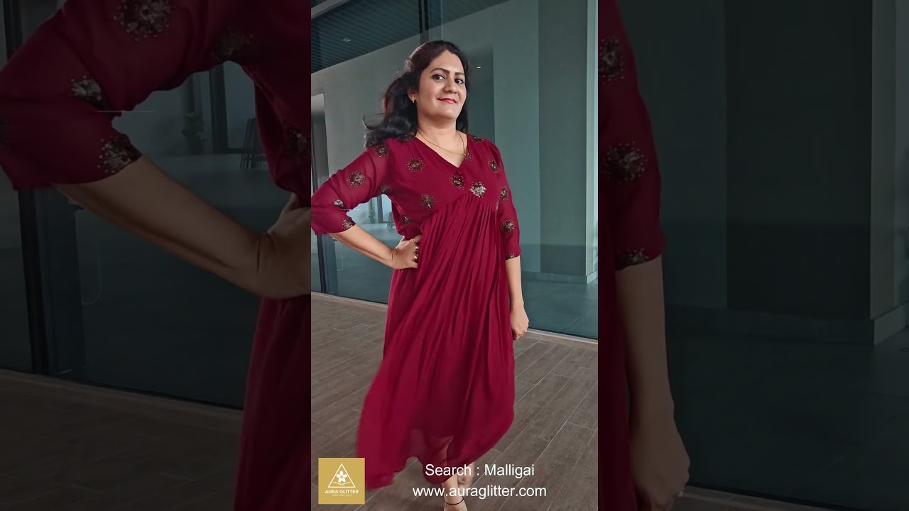 Alia Cut A Line Georgette Dress | Christmas Launch | www.auraglitter.com | Aura Glitter