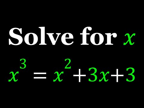 Lets Solve A Nice Cubic Equation